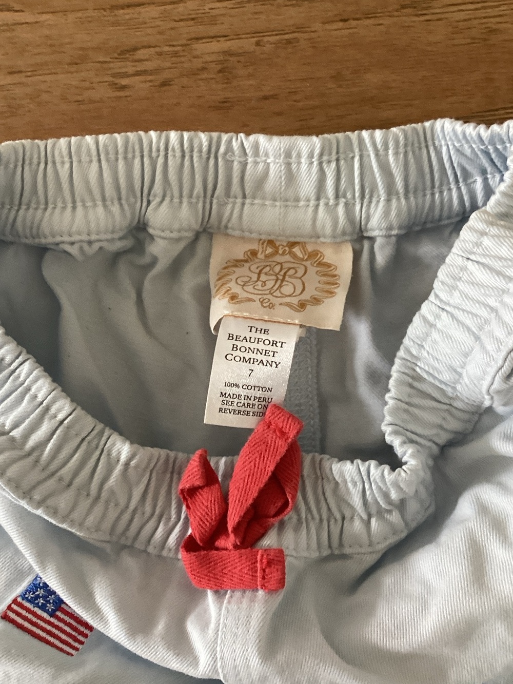 The Beaufort Bonnet Company girls size 7 American flag shorts